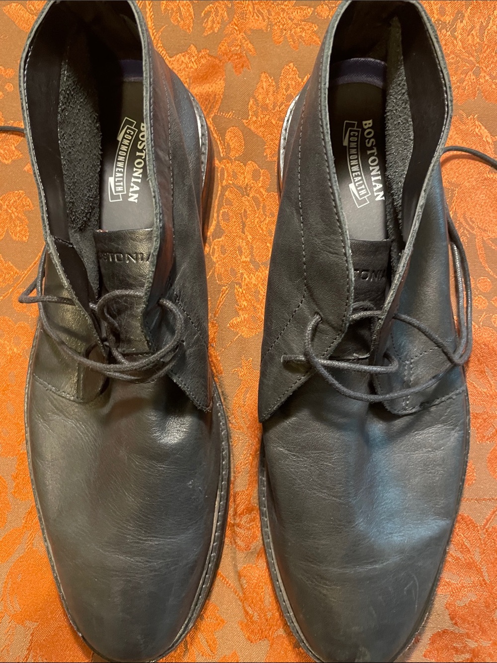 Bostonian Black Leather CommonWealth Chukka Boots Sz 12 Like New.